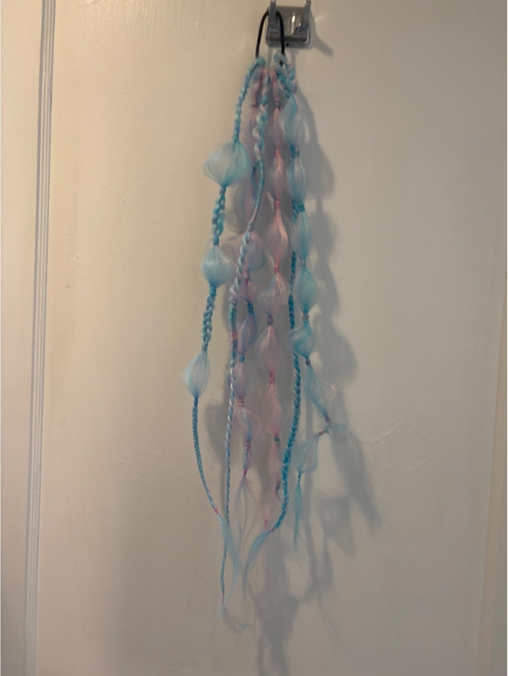 Pastel blue and pink braided Ponytail Hair Extension